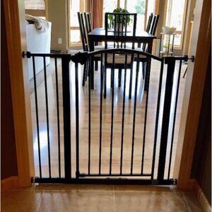 Easy Step Arched Décor Walk Thru Baby Gate, Include 4" Extension Kit, Pack of 1